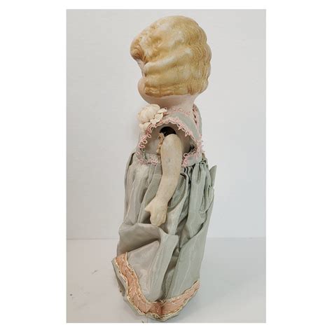 Vintage Porcelain Bisque Doll Blue Eyes Blonde Hair Hand Etsy