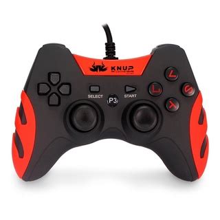 Controle Joystick Knup Kp Fio Compativel Pc E Ps Em