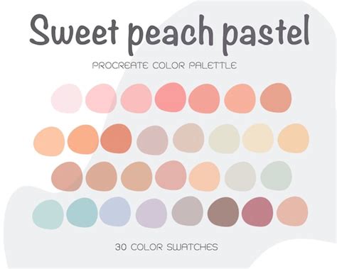 Sweet Peach Pastel Procreate Color Palette Pastel Color Etsy