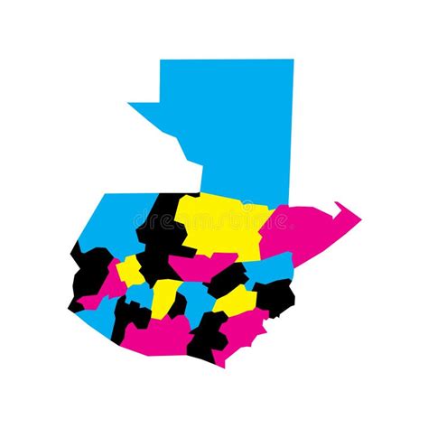 Mapa Político De Guatemala De Divisiones Administrativas Ilustración