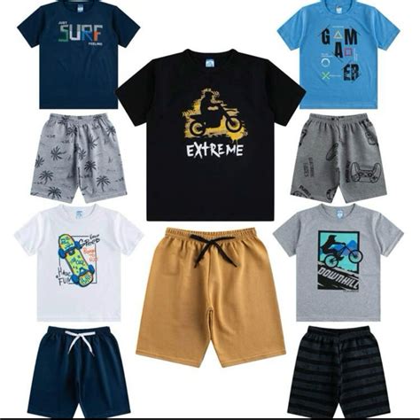 Kit Sortido Pe As De Roupas Infantil Menino Camisetas