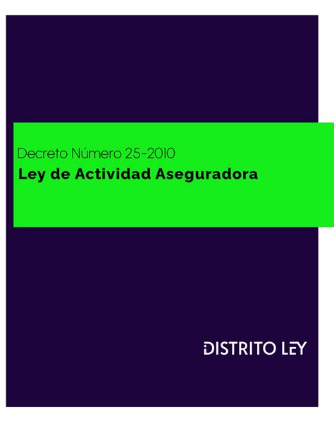 Ley De Actividad Aseguradora