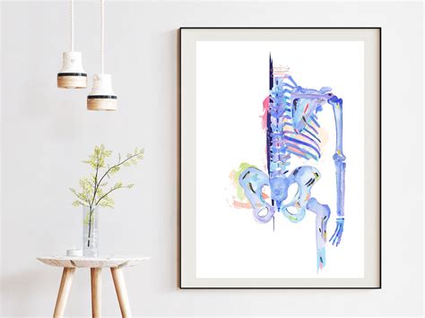 Human Skeleton Abstract Anatomy Art Print Medpapers