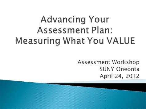 Assessment Workshop Suny Oneonta April 24 Patty Francis Associate Provost For Institutional