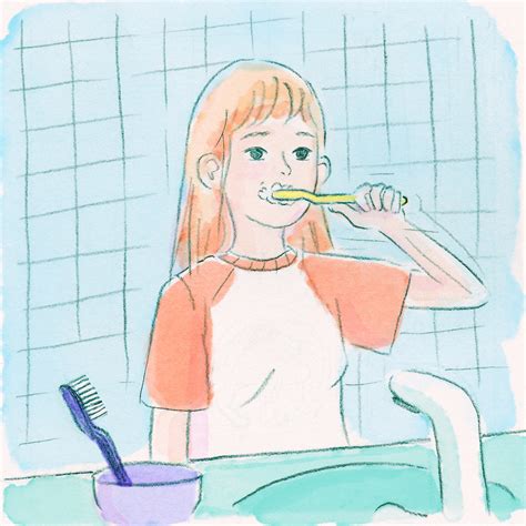 Water Running When Brushing Teeth Clipart