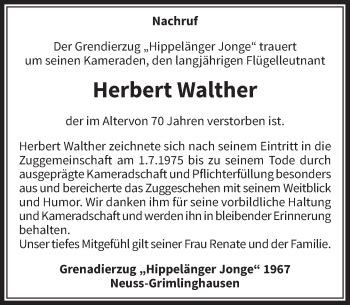 Alle Traueranzeigen F R Herbert Walther Trauer Rp Online De