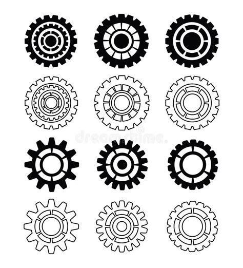 Colecci N De Sistema Del Icono Del Mecanismo De La Rueda Dentada