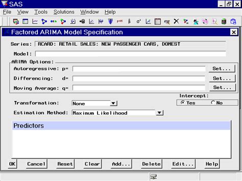 Specifying Forecasting Models Factored ARIMA Model Specification