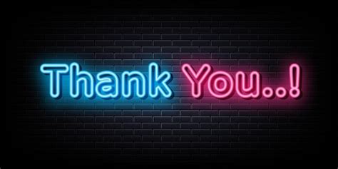 Premium Vector Thank You Neon Text Neon Symbol