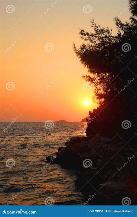 Sunset In Vela Luka Croatia Stock Image Image Of Europe Vacation