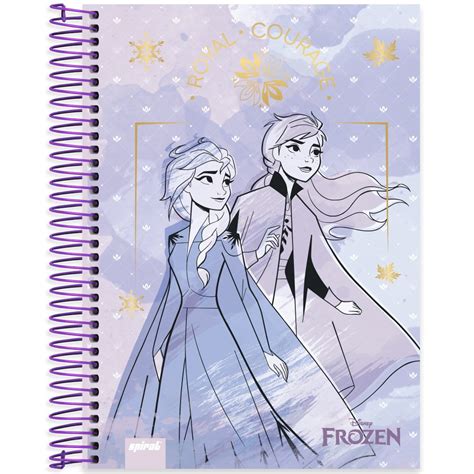 Caderno universitário capa dura 10x1 160 folhas Disney Frozen Spiral