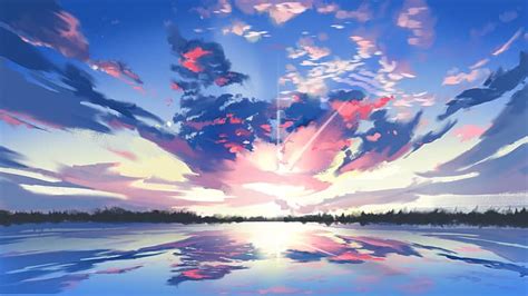 Hd Wallpaper Lv Digital Art Sky Clouds Reflection Lake Trees