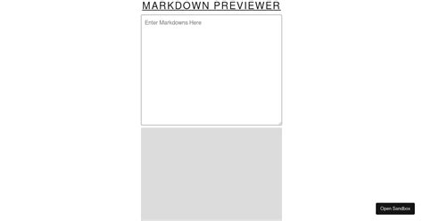 Markdown Previewer Codesandbox