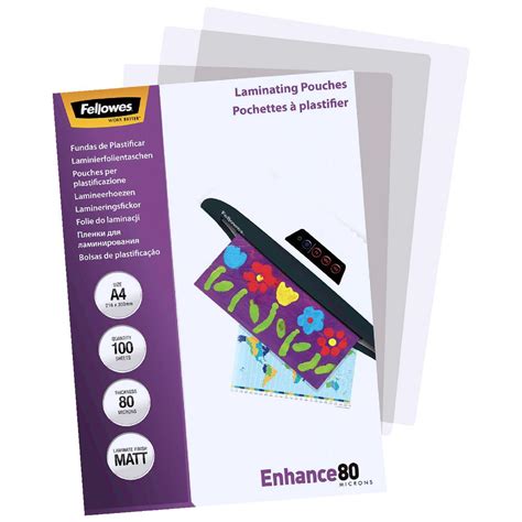 Fellowes A Micron Laminating Pouch Matte Pack Officeworks