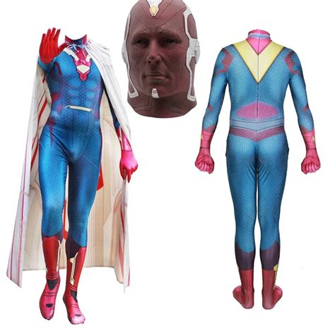 Avengers Infinity War Captain America Vision Cosplay Costume Zentai