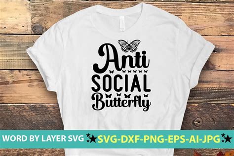 Anti Social Butterfly Svg Graphic By Nzgraphic Creative Fabrica