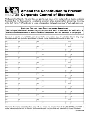 Fillable Online Citizen Petitions Public Citizen Citizen Fax Email