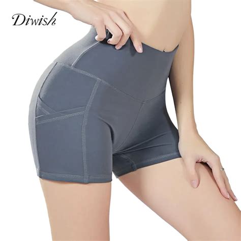 Diwish Yoga Shorts Gym Fitness Pocket Sport Short For Women Push Hips