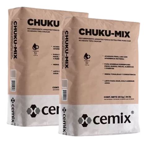 2 Bultos De Chukum Recubrimiento Cemix 20 Kgs Envío gratis