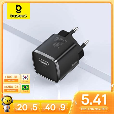 Mini Carregador Baseus USB Portátil Tipo C 20w Cupom Online Promoções