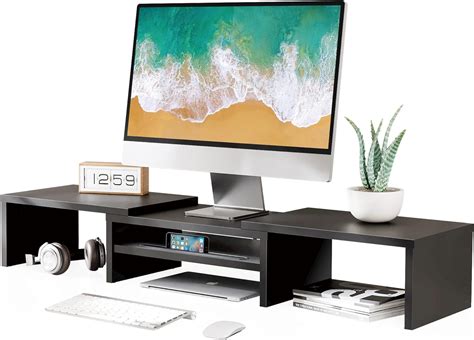 FITUEYES Réhausseur d Écran en Bois Support de Moniteur Réglable