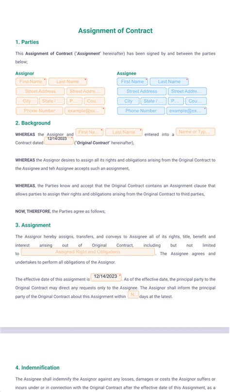 Assignment Of Contract Template Sign Templates Jotform