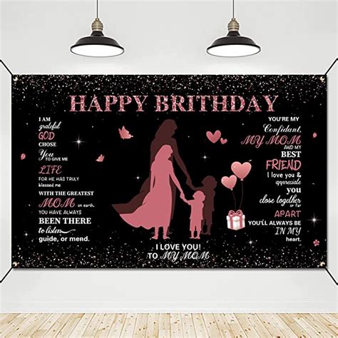 Amazon Crenics Happy Birthday Decorations For Mom Large Rose Gold