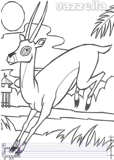 Coloriage Gazelle Coloriages Animaux De La Jungle En Italien