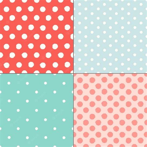 Premium Vector Polka Dot Colorful Painted Seamless Patterns Set