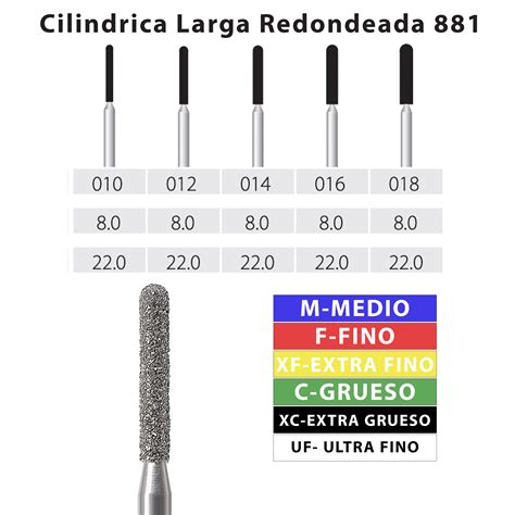 Fresa De Diamante Cilindrica Larga Redondeada Mdt Nexo Dental