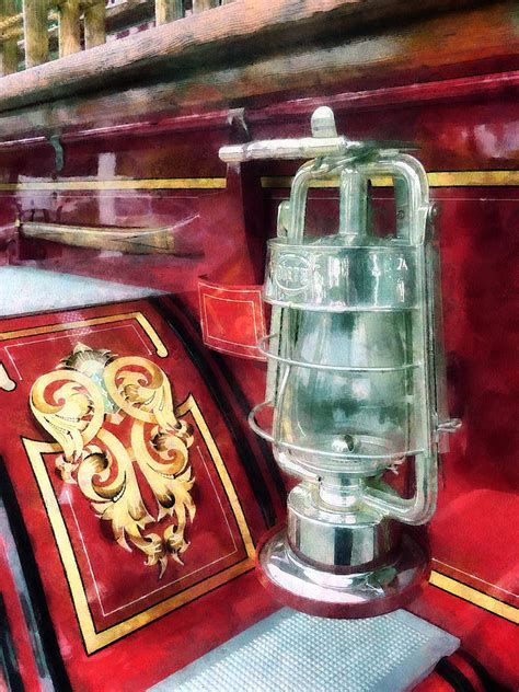 Fireman Lantern On Old Fire Truck Photograph By Susan Savad Fine