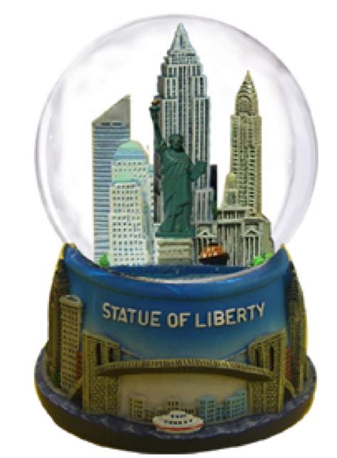 Statue of Liberty Brooklyn Bridge 65mm Snowglobe