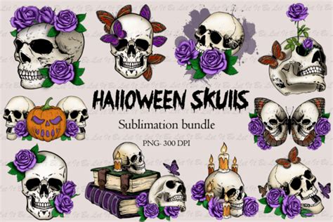 Halloween Skull Sublimation Bundle Graphic By Let It Be Design