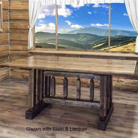 Amish Homestead Collection Pine Dining Table Trestle Base By