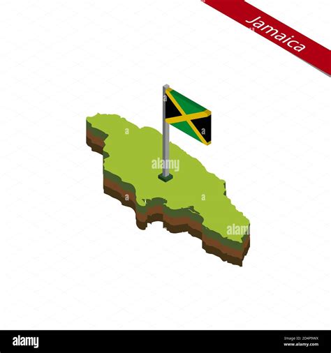 Mapa Isom Trico Y Bandera De Jamaica Forma Isom Trica D De Jamaica