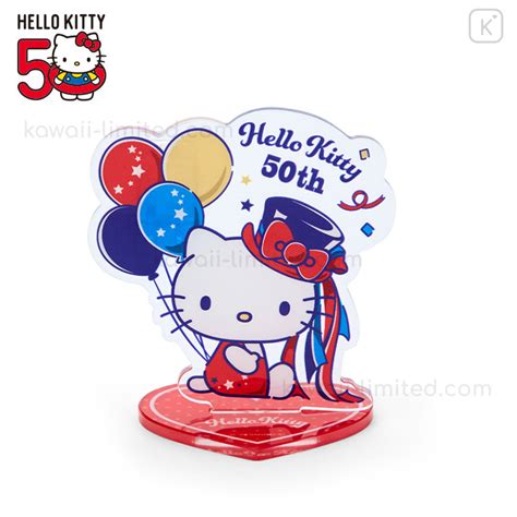 Japan Sanrio Acrylic Stand With Clip Hello Kitty 50th Anniversary Kawaii Limited