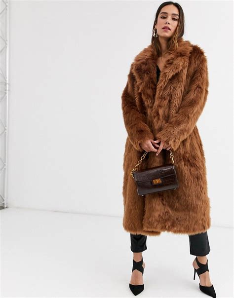 Glamorous Longline Faux Fur Coat Brown Modesens Fur Coat Brown Faux Fur Coat Coat Trends