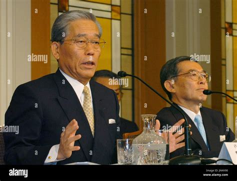 Tokyo Japan Fuji Television Network Inc Chairman Hisashi Hieda L And President Koichi