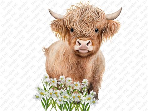 Highland Cow Sublimation Design, Kids PNG, Wall Art Sublimation Digital ...