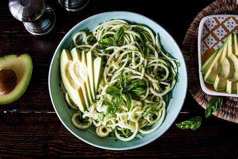 Zucchini Noodle Recipe With Rustic Pesto And Avocado Daily Ciabatta