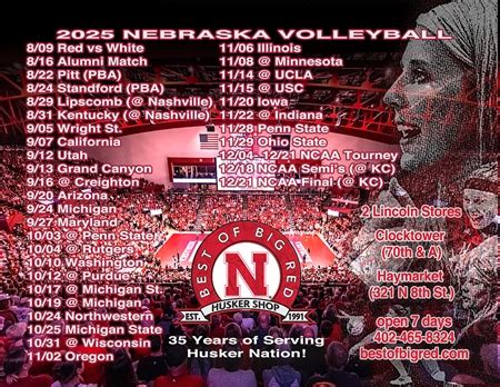 Husker Volleyball Schedule