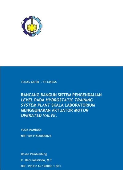 RANCANG BANGUN SISTEM PENGENDALIAN LEVEL PADA HYDROSTATIC TRAINING