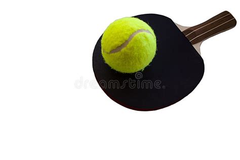 The Black Racket with Yellow Ball Games in the Sports of Tennis Stock ...