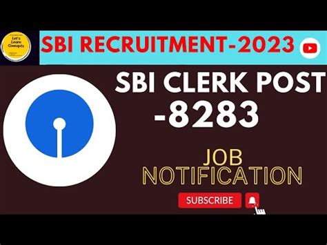 SBI Recruitment Notification Latest 2023 Sbi Clerk Post 8283