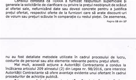 CNSC cere reevaluarea ofertei câștigătoare Este vizat contractul de