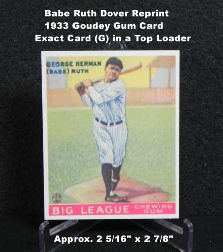 Babe Ruth Goudey Gum Company Dover Reprint Card Exact Card