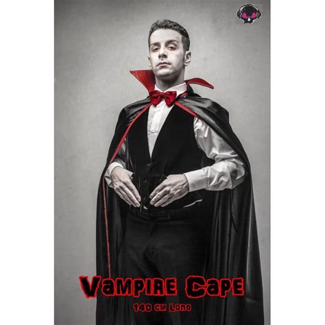 Mens Womens Devil Dracula Vampire Black Halloween Cape 56 Inch Fancy Dress