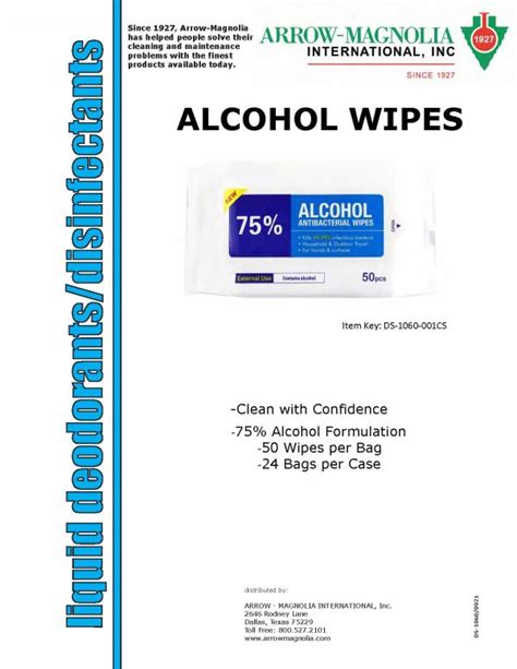 Alcohol Wipes Arrow Magnolia