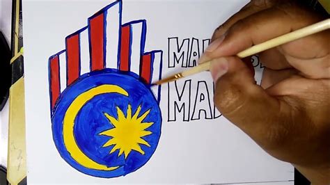 Cara Melukis ️ Logo Hari Kebangsaan Malaysia 🇲🇾 2023 Waktu Sebenar Youtube