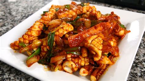 Spicy Stir Fried Squid Ojingeo Bokkeum 오징어볶음 10th Anniversary Special Youtube